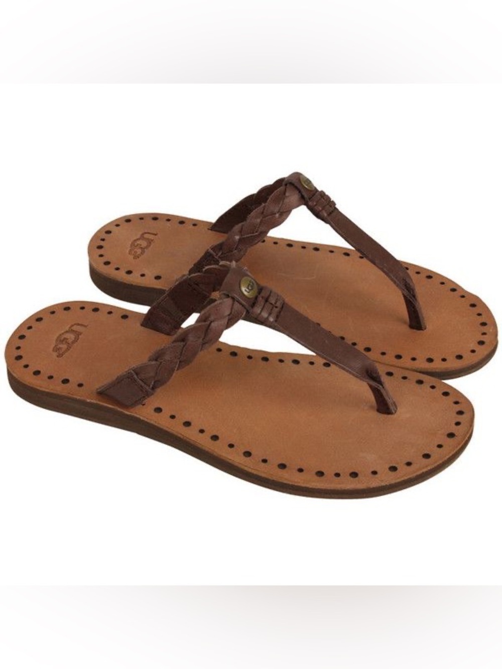 UGG Women's Brown Leather Sandals